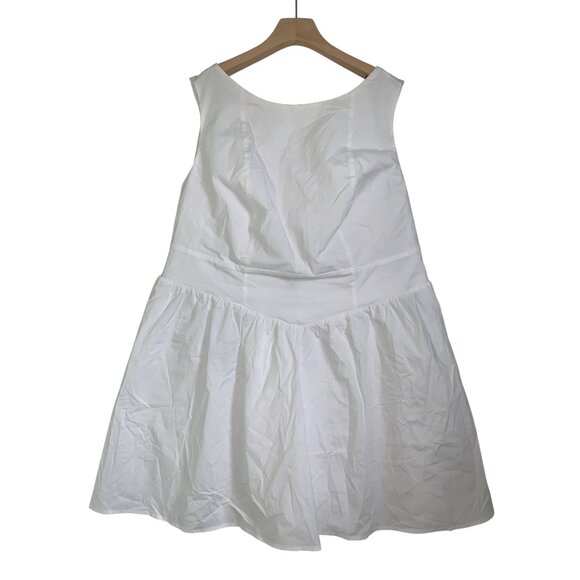 Wild Fable Womens White Sleeveless Cotton Dress With Tie Back & Pleated Skirt 2X - Picture 5 of 12